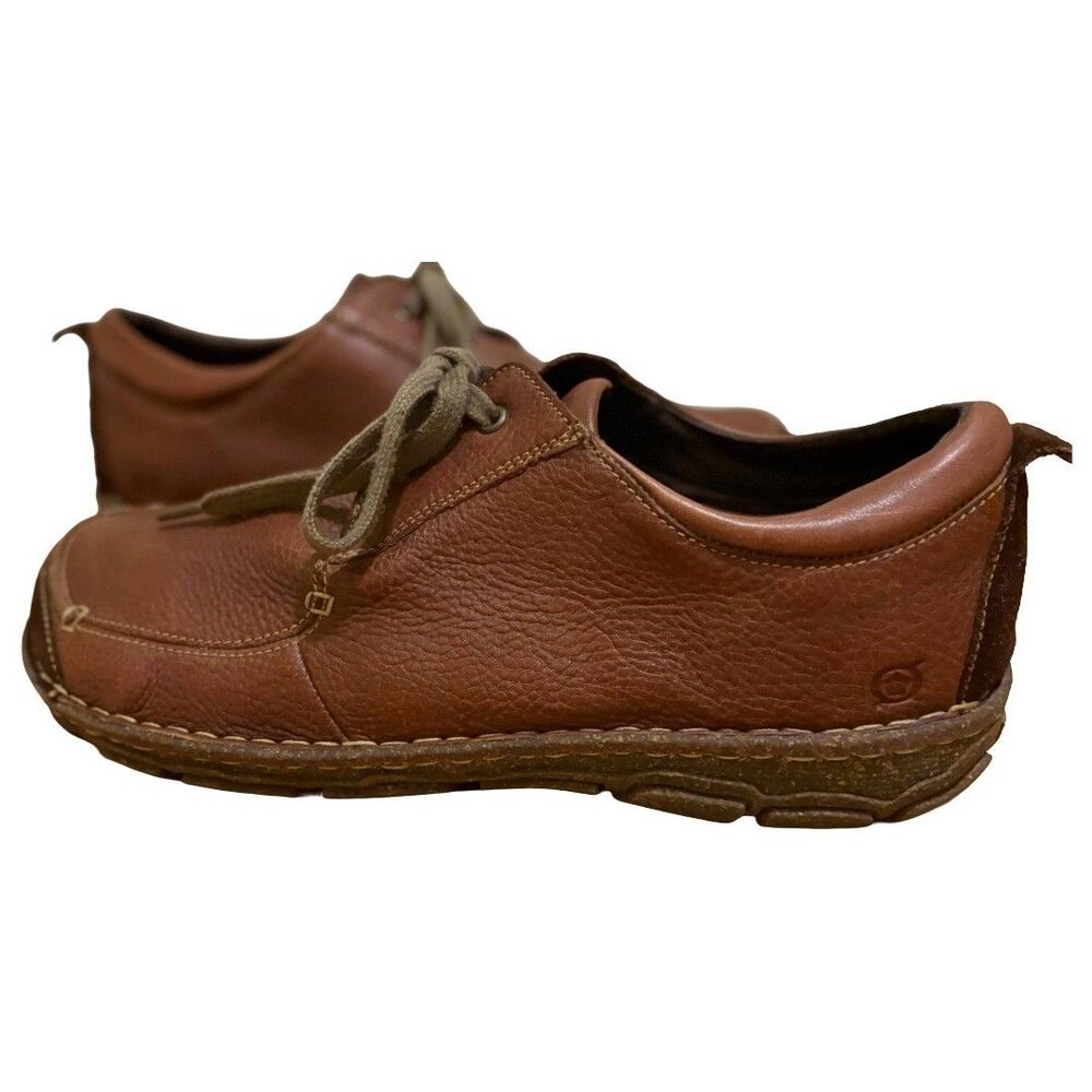 Born Oxfords Mens 13 Brown Leather Lace Up Casual Moc Toe Joel H39341
